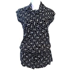 H&M | NWT Floral Sleeveless Blouson Blouse Top Black White Size 4